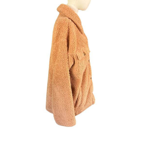 Billabong Teddy Fleece Sherpa Shacket Camel Tan Jacket Women’s Large ABJFT00187 - Picture 6 of 10